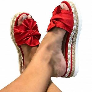 Шлепанцы Женские Летние с Бантом Платформенные - Фото 1