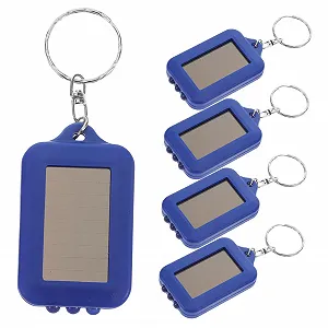 Фонарик Yardwe 5 шт. Солнечный фонарик на солнечной батарее Брелок с фонариком LED фонарик Кемпинговый фонарик LED Брелок Синий - Фото 1