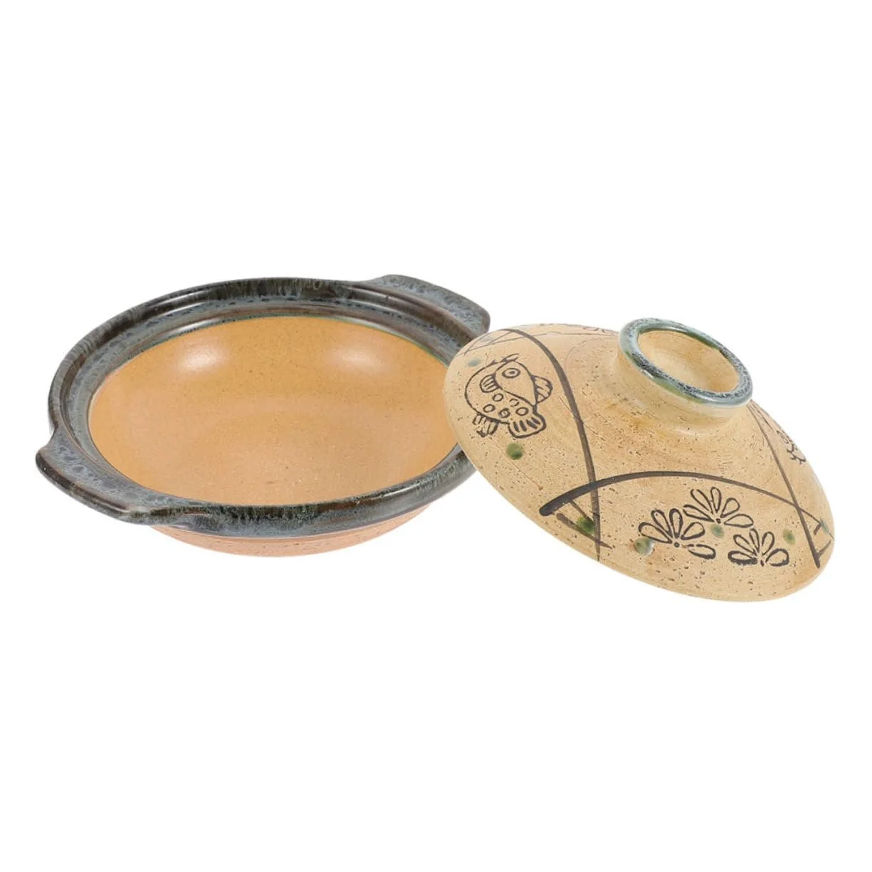 Кастрюля керамическая Japanese Style с крышкой жаростойкая, фото №1