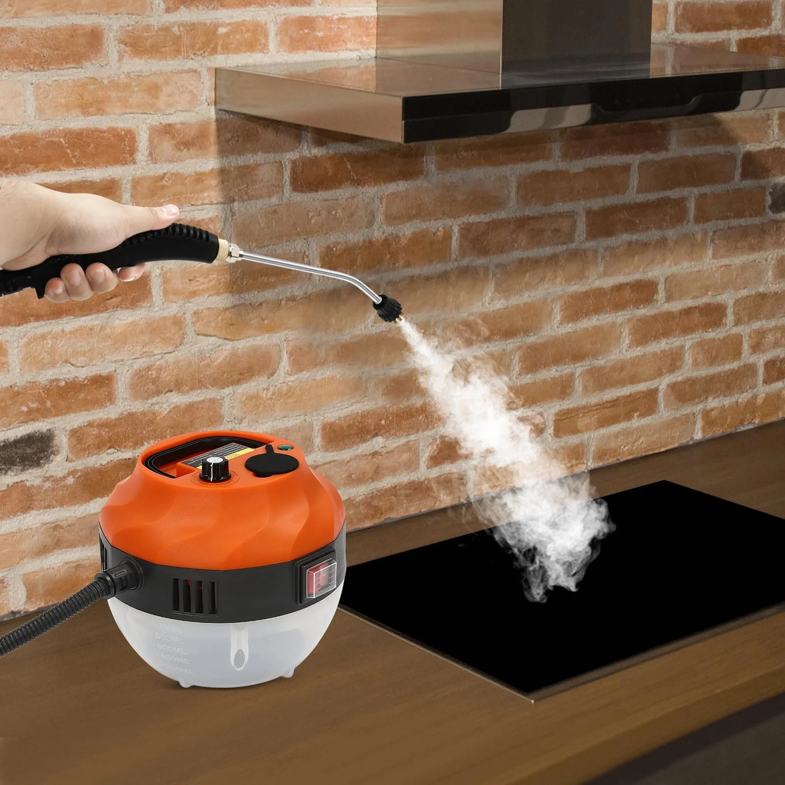 Пароочисник портативний 5.5 бар 1.35 л 1600 Вт Помаранчевий, фото №5