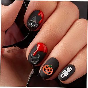 Украшения для ногтей Healvian, 90 шт, металлические тыквы и скелеты, Хэллоуин synthetic.ua - Фото 1