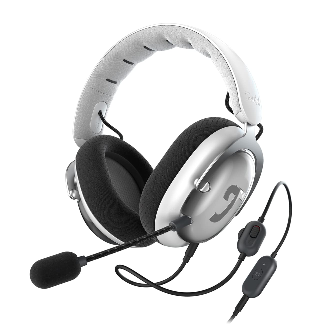 Навушники Teufel ZOLA Ігрові з 7.1 USB звуковою картою, DTS Headphone: X® 2.0 навколозвуковий звук, Регульований мікрофонний штатив з HD конденсаторним мікрофоном Світло-сірий, Чорний, фото №1