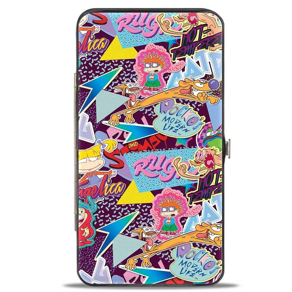 Кошелек с застежкой Buckle-Down - Nick 90's Logos/7-Show Characters, Purple/Multi, разноцветный, фото №1