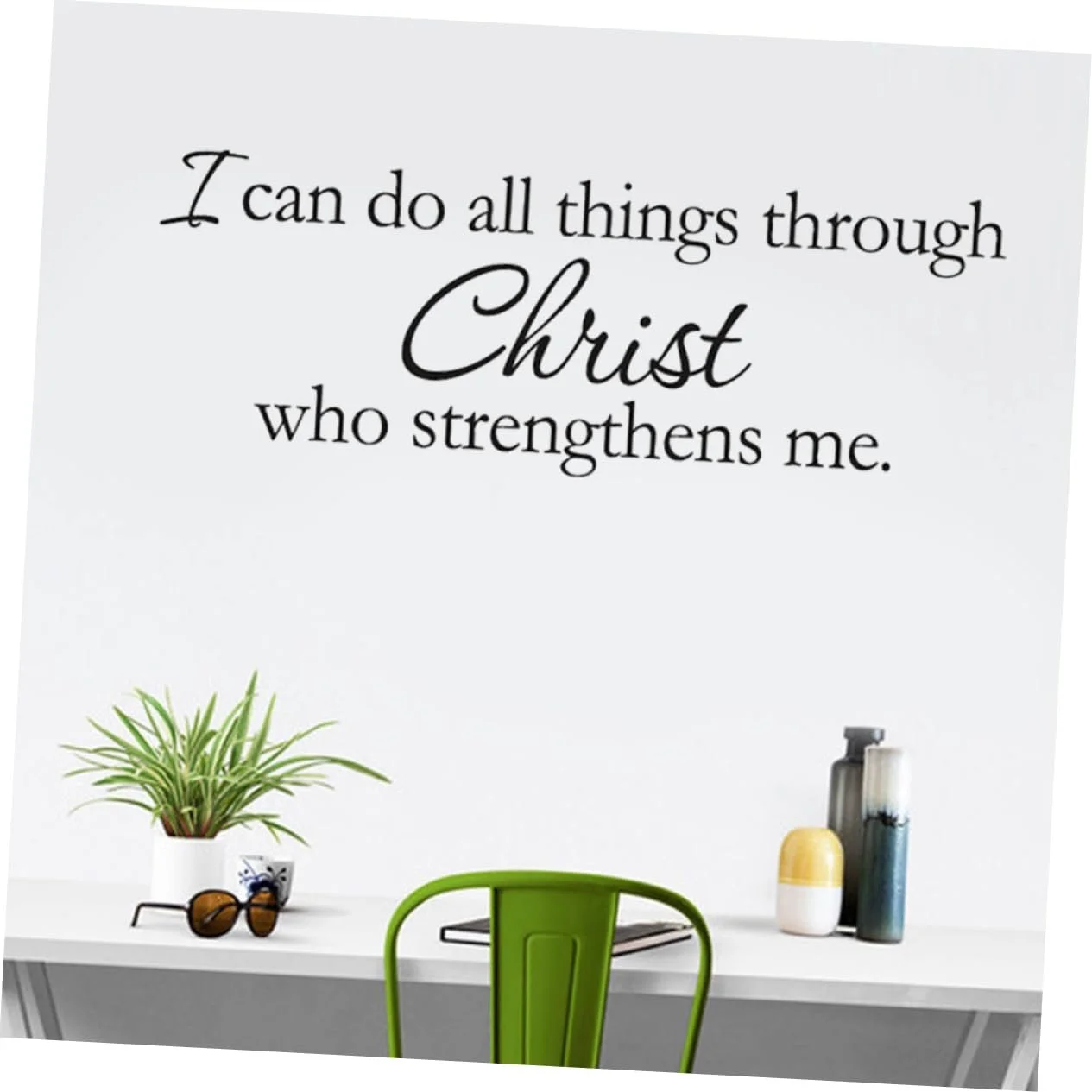 Наклейка на стіну BESTonZON Things Through Christ Bible Знімна PVC, фото №2 Наклейка на стіну BESTonZON Things Through Christ Bible Знімна PVC, фото №2