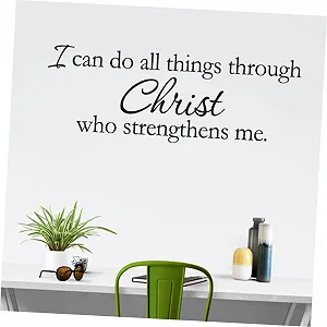 Наклейка на стіну BESTonZON Things Through Christ Bible Знімна PVC synthetic.ua - Фото 1