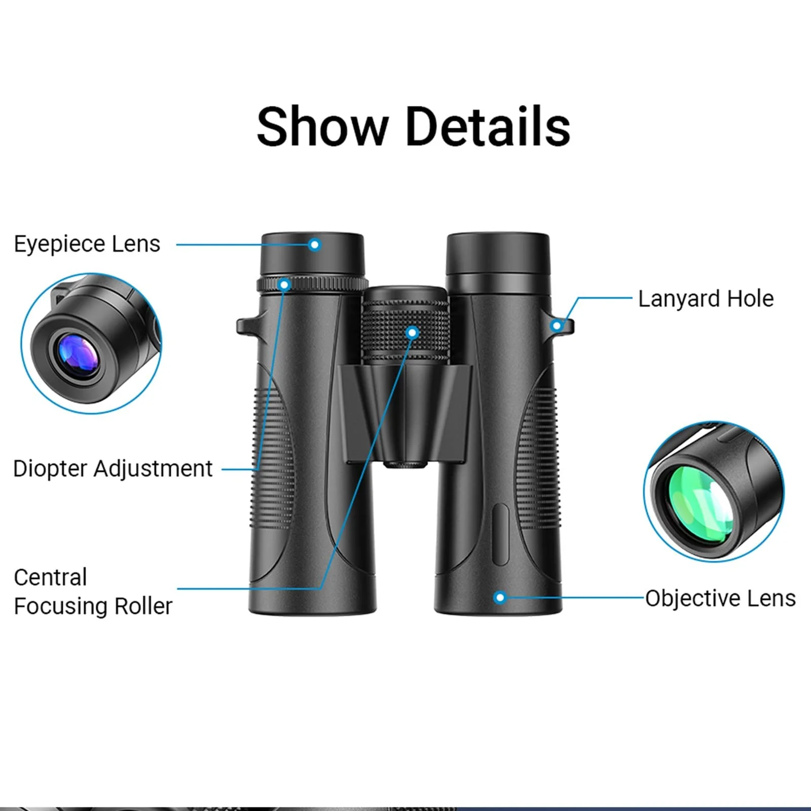 Бінокль 10x42 Високопотужний Водонепроникний HD, фото №6