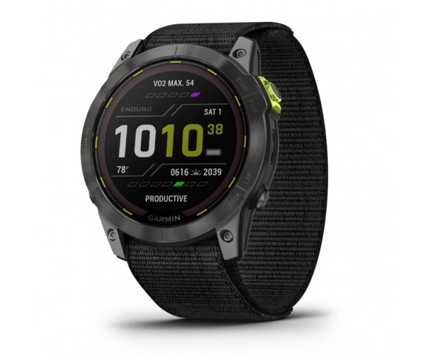 Смарт-годинник Garmin Enduro 2 Sapphire Carbon Gray DLC Titanium with Black UltraFit Nylon Strap (010-02754-13), фото №1