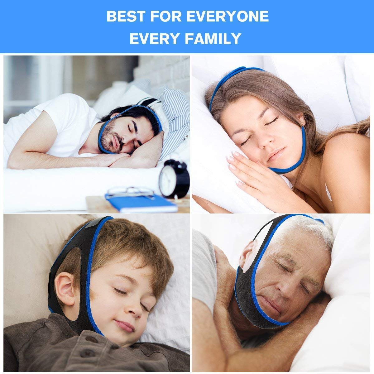 Ремінець проти хропіння на підборіддя Adjustable Stop Snoring Solution для чоловіків і жінок, дихання, чорний, фото №2 Ремінець проти хропіння на підборіддя Adjustable Stop Snoring Solution для чоловіків і жінок, дихання, чорний, фото №2