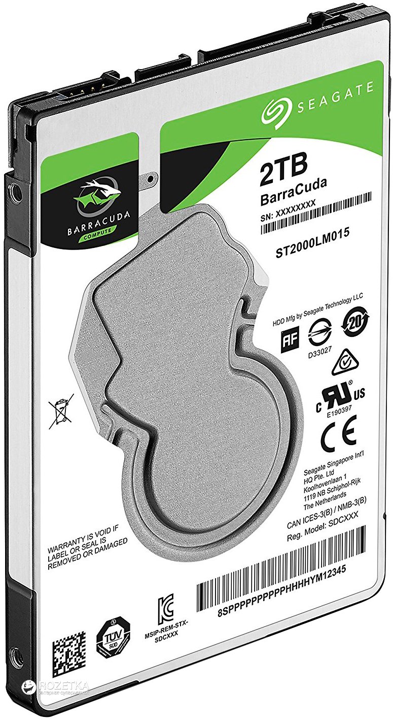 Жесткий диск Seagate BarraCuda 2ТБ 5400об/м 140 МБ/с 2.5" SATA III (ST2000LMZ15/ST2000LM015), фото №3
