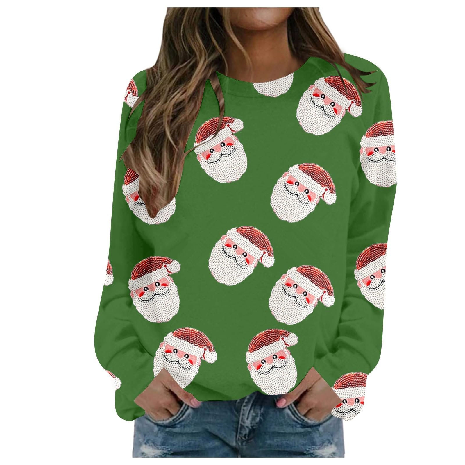 Жіночий Різдвяний Світшот з Смішним Принтом, фото №1 Жіночий Різдвяний Світшот з Смішним Принтом, фото №1