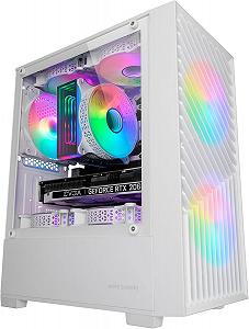 Корпус Mars Gaming MC-VORTEX / без БЖ / Micro-ATX / 3x120mm FRGB / Білий - Фото 1
