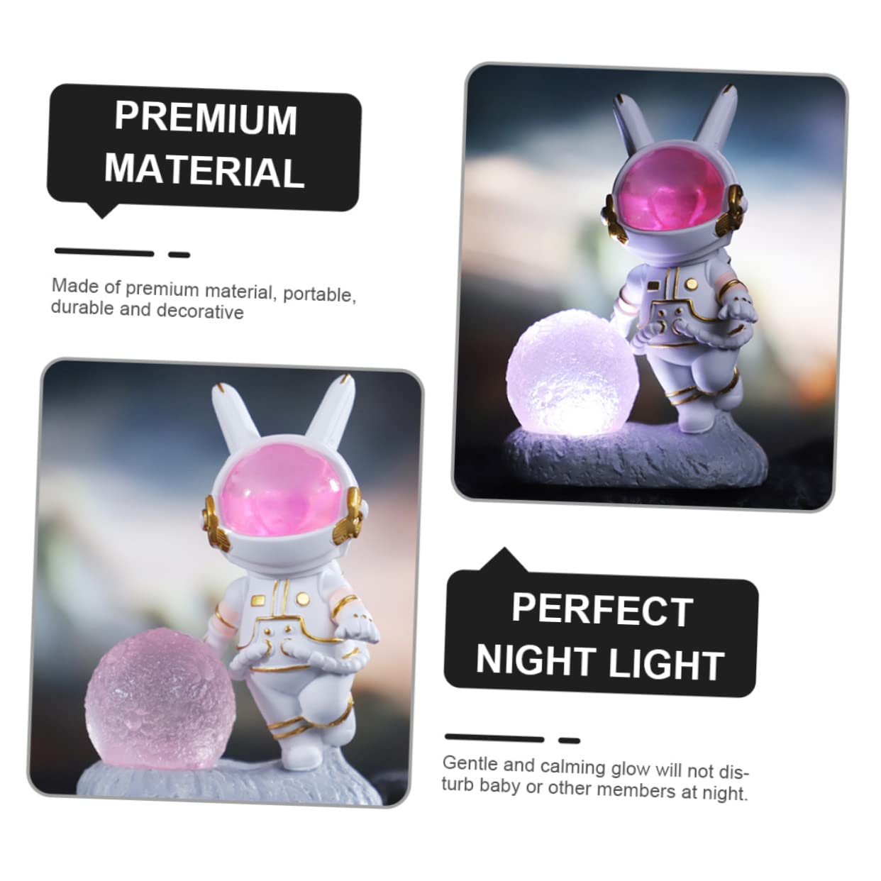 Нічник ibasenice Кролик настільна лампа дитяча пакунок з 2, фото №6