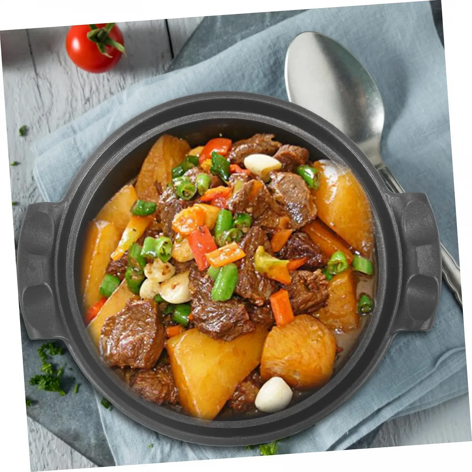 Кастрюля-кокотница Керамическая Термостойкая Равномерный нагрев Подходит для посудомоечной машины, фото №5