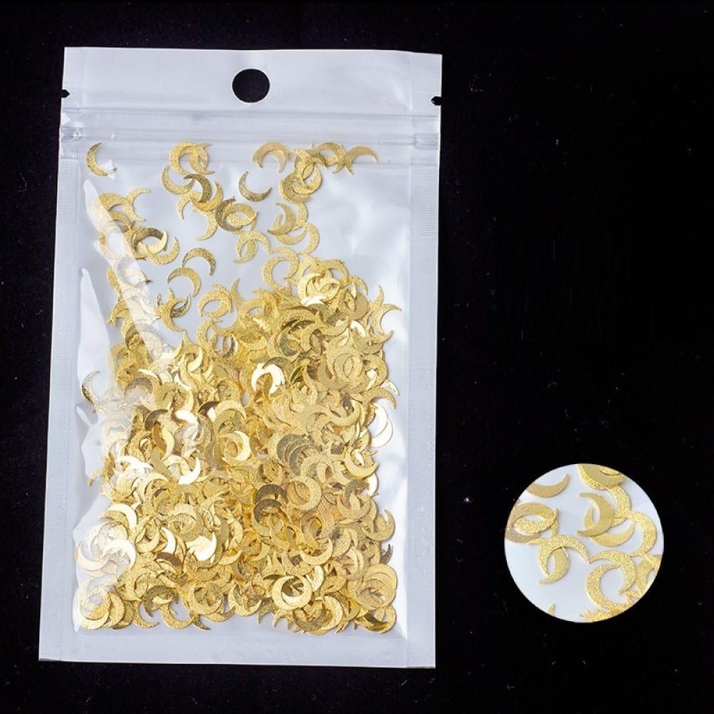 Подвески для ногтей qbodp Луна 7 мм Золотой, 1000 шт, фото №1