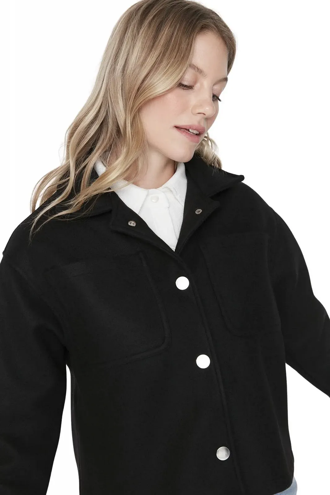 Пальто TRENDYOL Прямой Однотонный Regular, фото №3