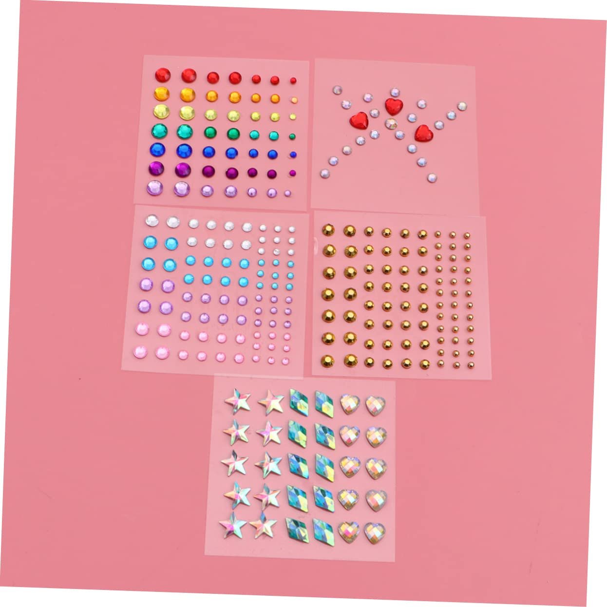 Стразы Healvian для макияжа, 5 листов, блестящие камни для глаз и лица для праздничного макияжа, фото №7