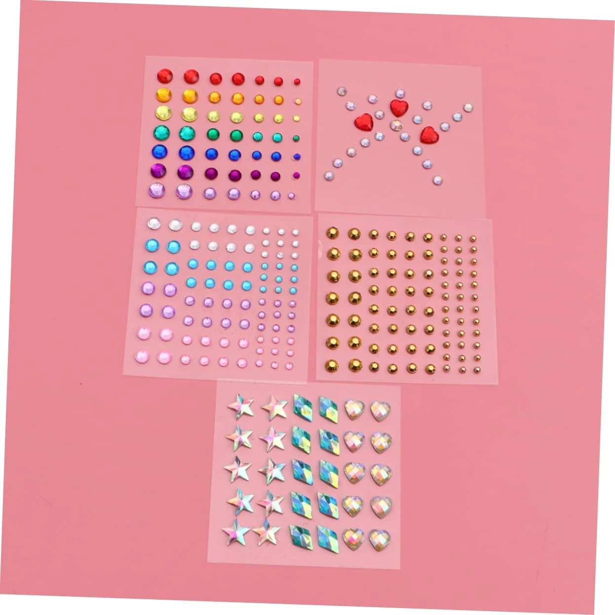 Стрази Healvian для макіяжу, 5 аркушів, блискучі камені для очей та обличчя для святкового макіяжу, фото №7