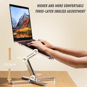 Подставка для ноутбука с основой, вращающейся на 360 градусов, регулируемая по высоте, эргономичная складная synthetic.ua - Фото 1