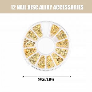 Набір для нігтів Золотий хрест, Y2K 3D Хром, Зірка, Троянда та Місяць Золотий synthetic.ua - Фото 1