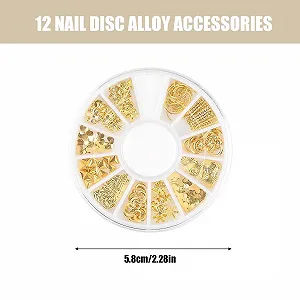 Набор для ногтей Золотой крест, Y2K 3D Хром, Звезда, Роза и Луна Золотой, 2 шт synthetic.ua - Фото 1