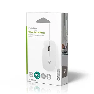 Миша Nedis MSWD200 з коліщатком прокрутки для ПК та Mac, 2 Way, біла synthetic.ua - Фото 1