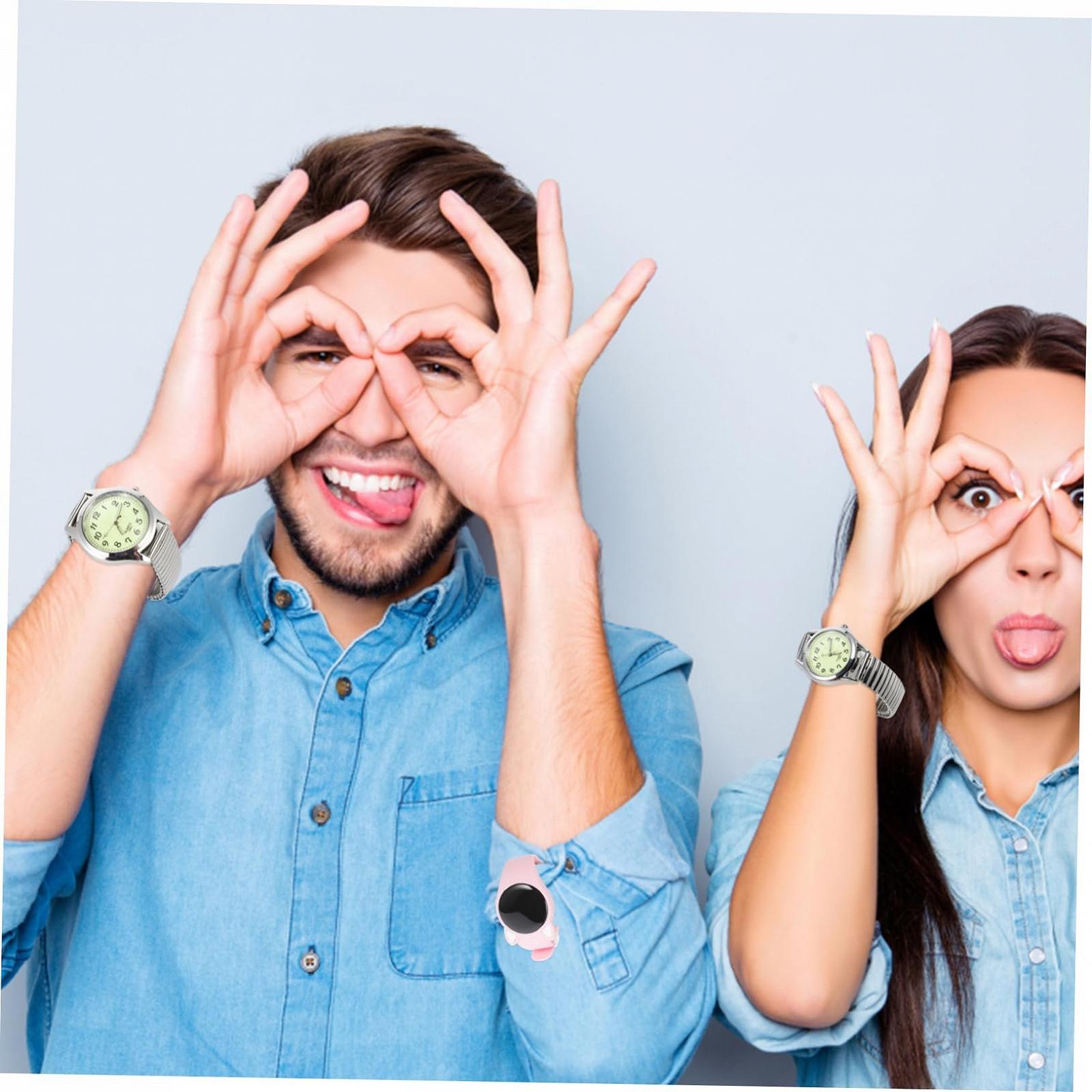 Цифровые часы PartyKindom Casual для пожилых людей с эластичным ремешком. Стильные часы для мужчин и женщин. Легко читать, фото №4