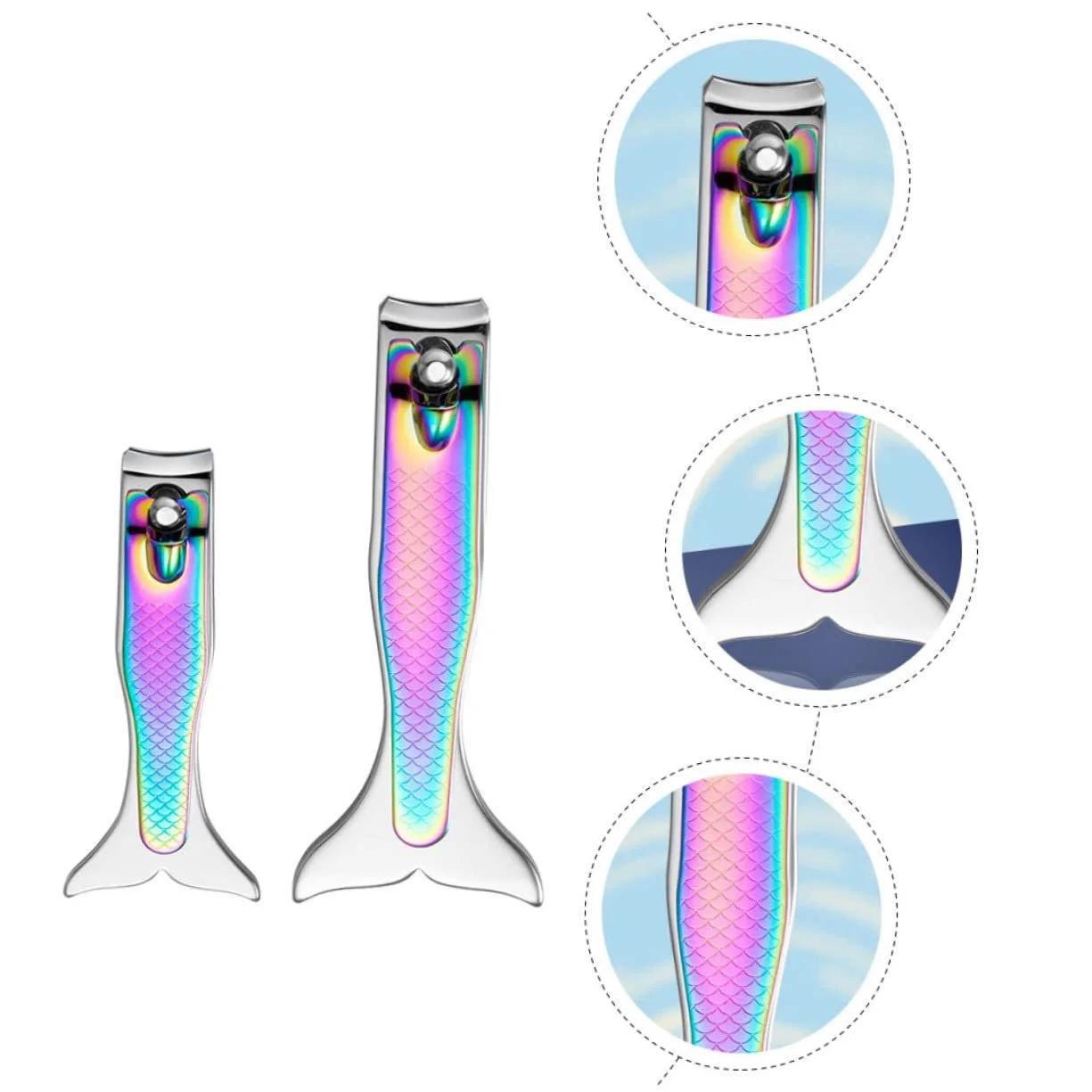 Набор для маникюра и педикюра CALLARON 4 шт. Дизайн "Русалка". С портативными кусачками и пилочкой, фото №4 Набор для маникюра и педикюра CALLARON 4 шт. Дизайн "Русалка". С портативными кусачками и пилочкой, фото №4