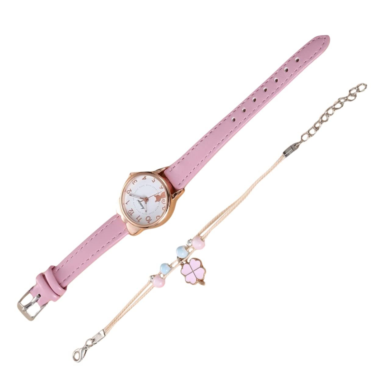 Наручные часы Healvian Стильные с кошачьим циферблатом с подходящим браслетом Регулируемые кварцевые для женщин для особых случаев, фото №1