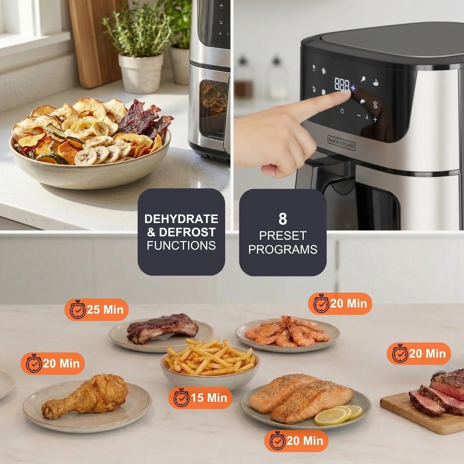 Мультипіч Black+Decker BXAF8000E 8 л 2000 Вт, фото №5 Мультипіч Black+Decker BXAF8000E 8 л 2000 Вт, фото №5