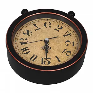 Будильник PartyKindom Винтажные Металлические настольные часы с бесшумным механизмом. Декоративные часы для спальни и прикроватной тумбочки. Кварцевые часы с аналоговым дисплеем - Фото 1