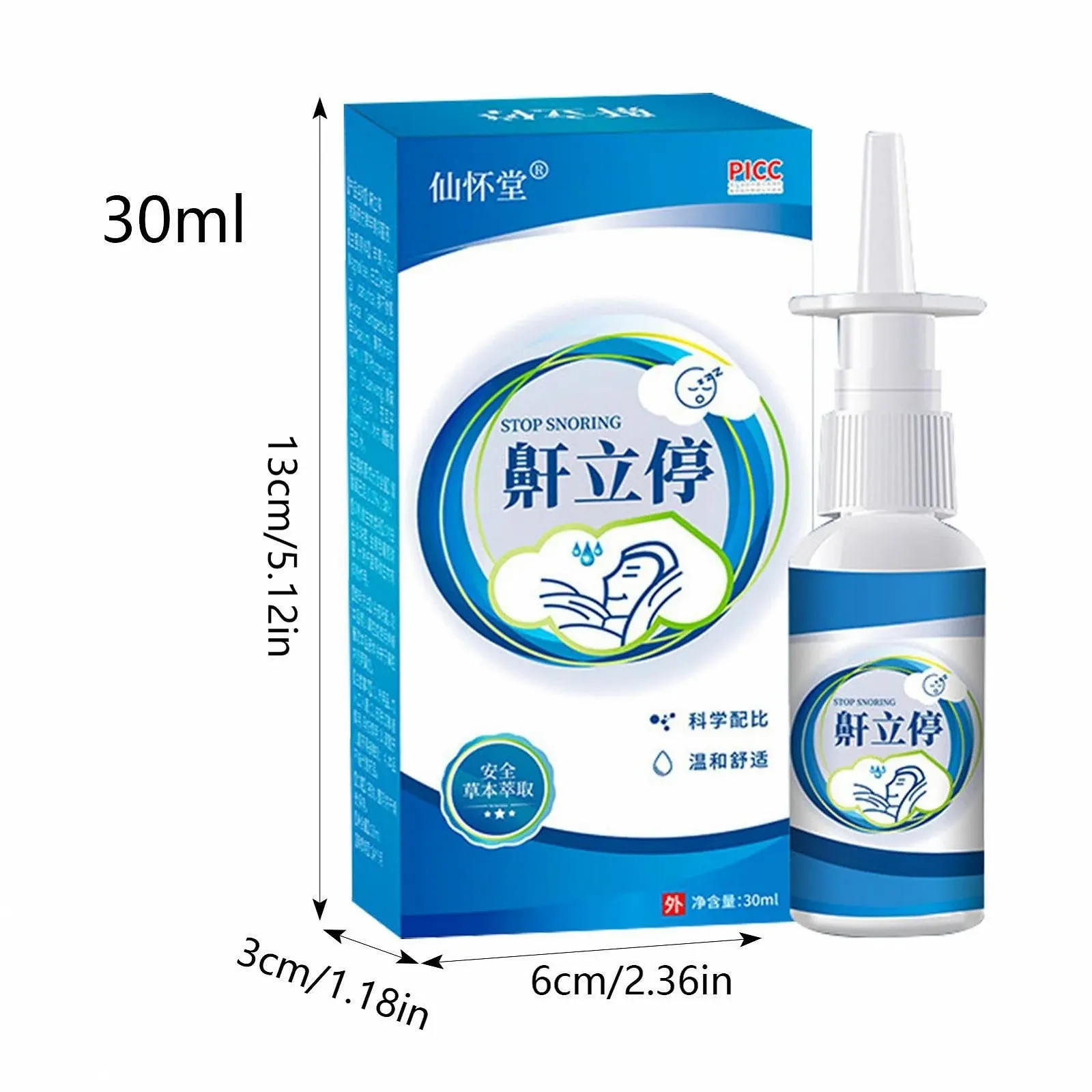 Спрей від хропіння для жінок та чоловіків 30 мл М'яка трав'яна рідина, фото №4