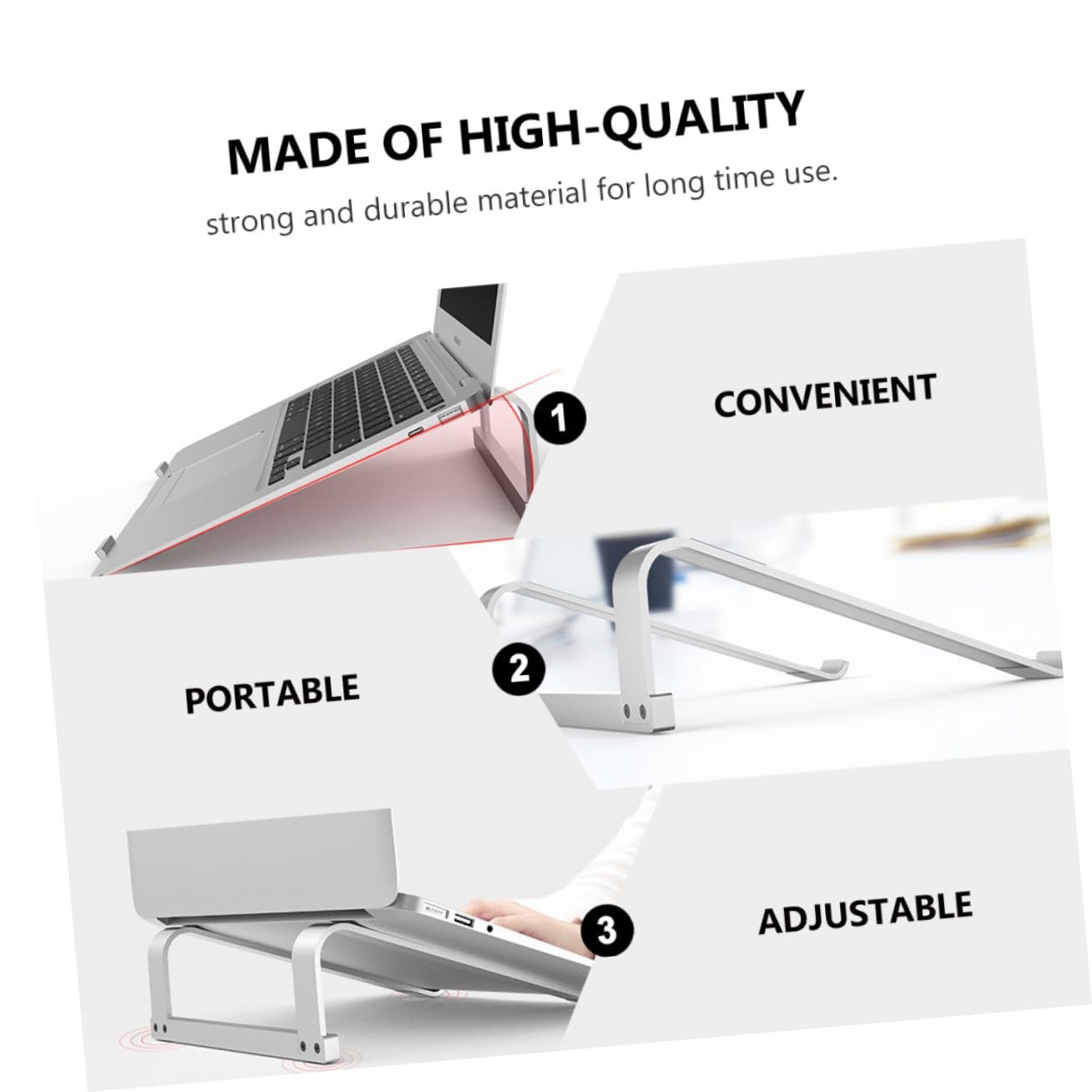 Підставка для ноутбука алюмінієва Holibanna Регульована по висоті Ергономічна, фото №7