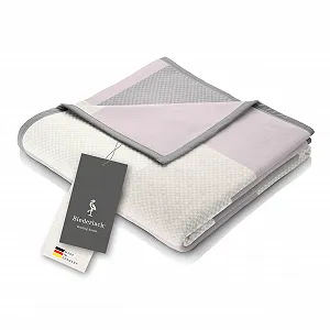 Покрывало Biederlack Velvety Soft Cuddly Blanket Хлопковая смесь Розовый в клетку Pastel Check 150 x 200 см - Фото 1