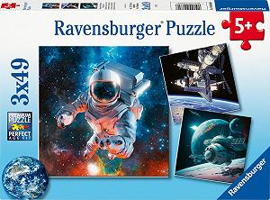 Детский пазл Ravensburger 12000860 Adventure Space 3 x 49 элементов - Фото 1