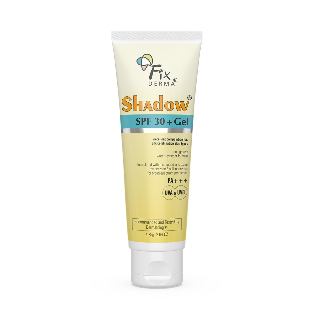 Сонцезахисний гель FIXDERMA Shadow SPF 30+ 40 г водостійкий нежирний, фото №1