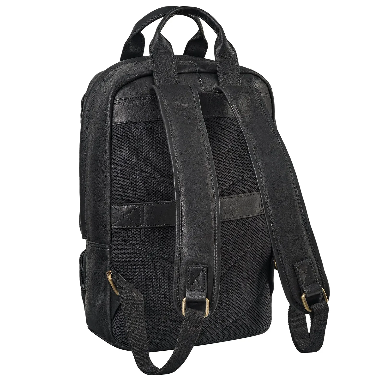 Рюкзак для ноутбука STILORD Trinity 15.6 дюйма из натуральной кожи Черный, фото №5