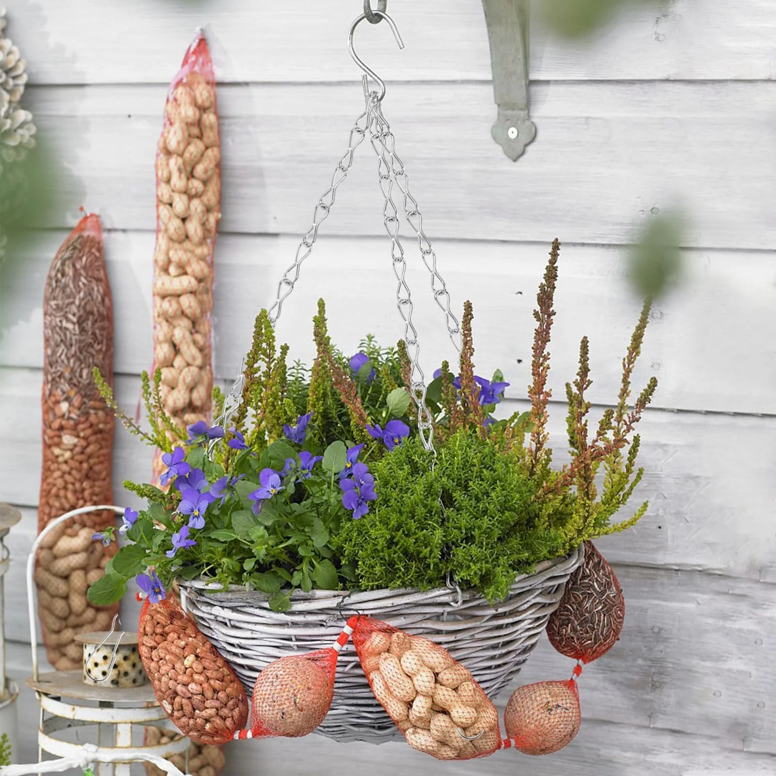 Цепочки для подвесных корзин 12 шт. 25 см металлические серебристые, фото №5