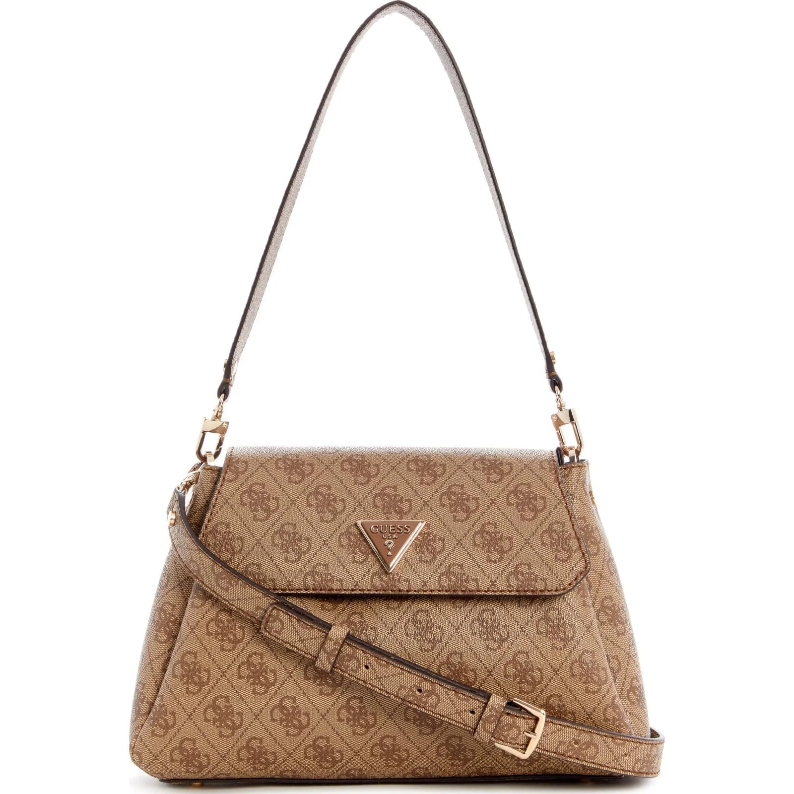Сумка на плече Guess Sora Girlfriend Flap Shoulder Bag Latte Logo, фото №1