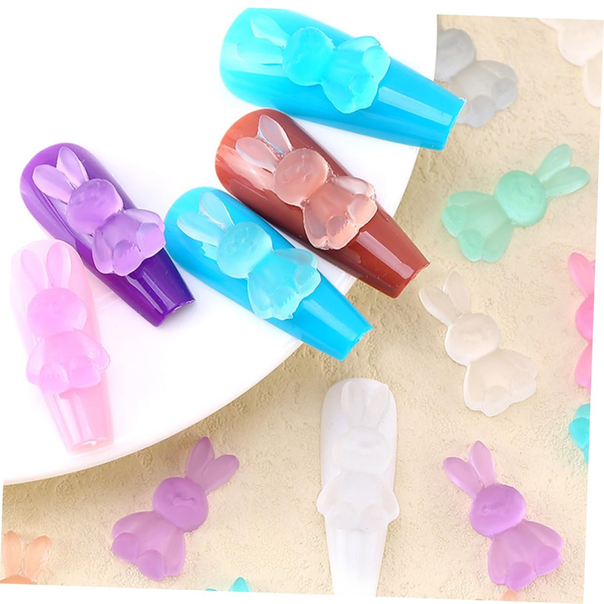 Украшения для ногтей Кролик 30 шт. Подвески для ногтей Кролик Украшения для ногтей Стразы Наклейки для ногтей DIY Декор Мультяшные украшения для ногтей, фото №3