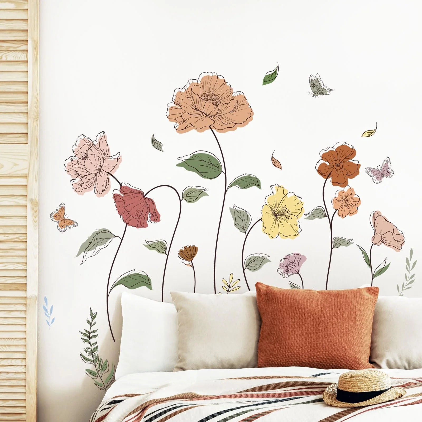 Наклейка на стіну Supzone Boho Flower Wild Flowers Plants Grass, фото №4