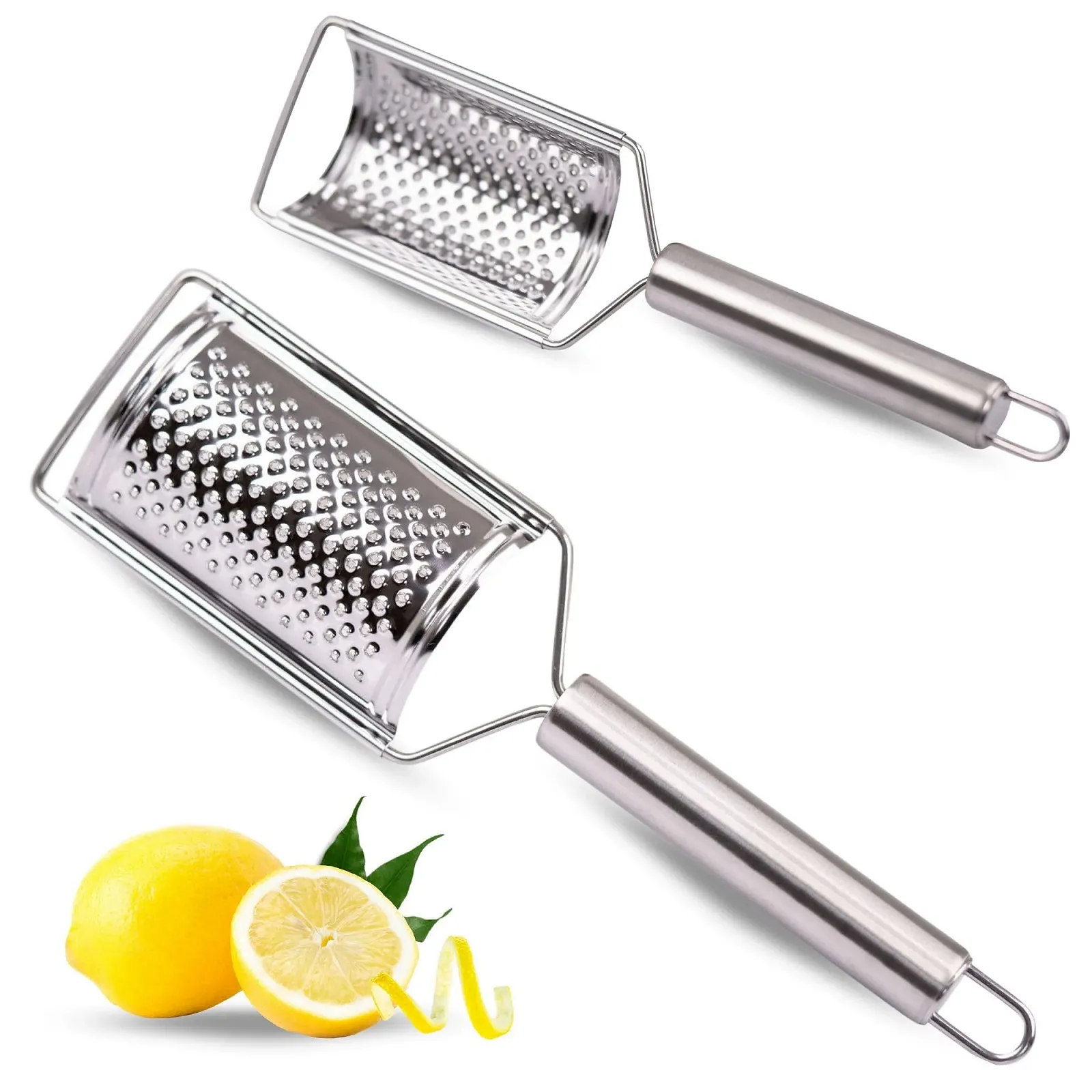 Терка OMAGO, маленька для сиру, цедри лимона, овальна ручка, нержавіюча сталь, фото №1