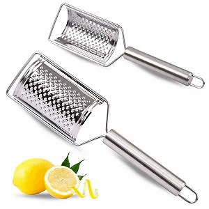 Терка OMAGO, маленька для сиру, цедри лимона, овальна ручка, нержавіюча сталь - Фото 1
