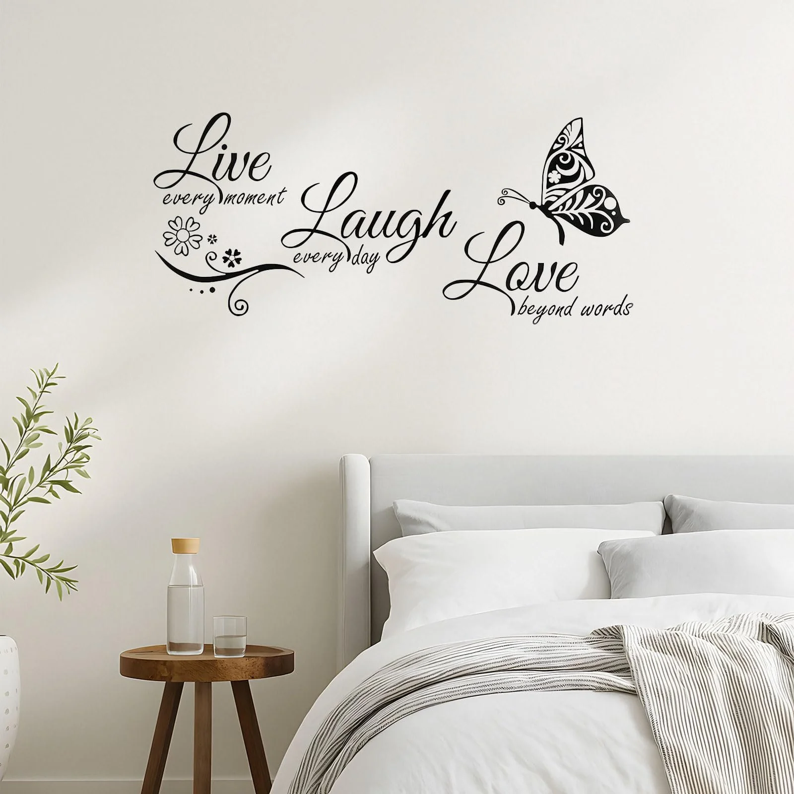 Наклейка на стіну мотиваційна Метелики Live Love Laugh DIY 1 шт., фото №4