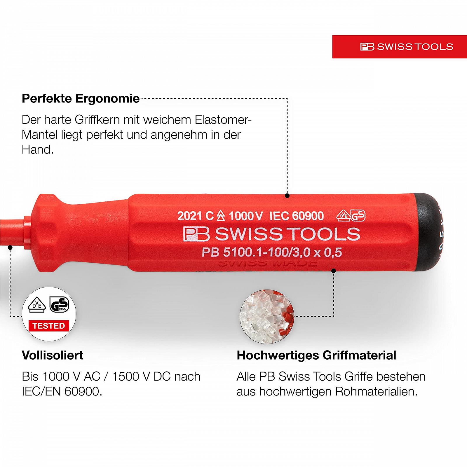 Набор отверток PB Swiss Tools PB 5539 VDE шлицевые 3 шт. 1000 В, фото №3 Набор отверток PB Swiss Tools PB 5539 VDE шлицевые 3 шт. 1000 В, фото №3