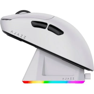 Мышка Ajazz AJ179P MC Charging Dock Wireless/Bluetooth/USB White (AJ179P-MC-W), фото №2 Мышка Ajazz AJ179P MC Charging Dock Wireless/Bluetooth/USB White (AJ179P-MC-W), фото №2