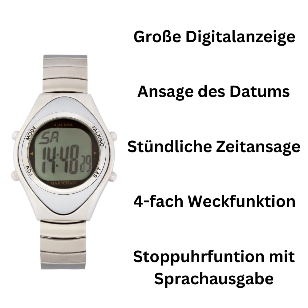 Наручные часы Marschall Talking Unisex I 1106 Хронограф Серебро, фото №2