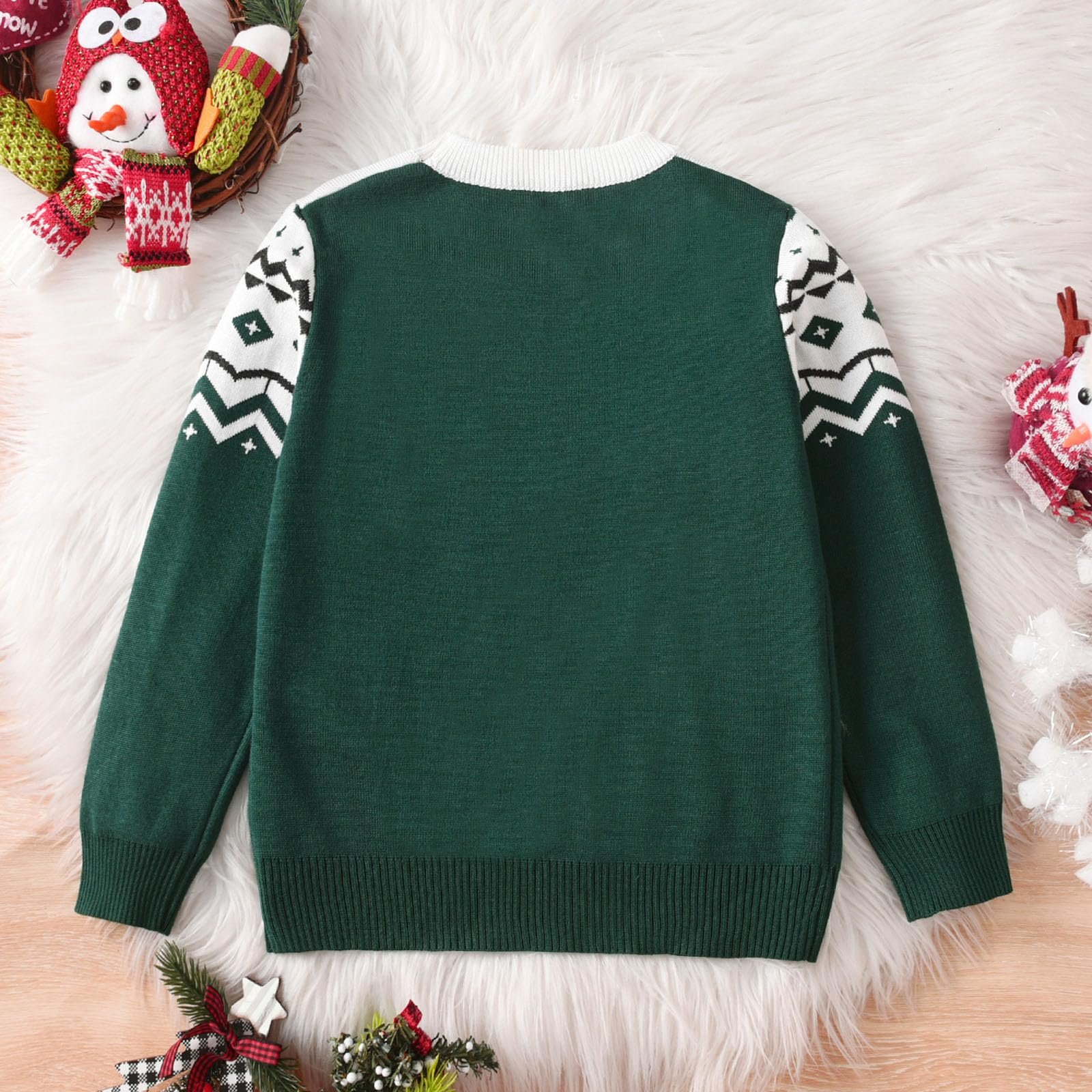 Рождественский джемпер для мальчиков Круглый вырез Рождественский джемпер для мальчиков Хлопковый Зимний теплый Рождественский свитер Рождественский вязаный джемпер Рождественская осенняя толстовка Принт Рождественский костюм Рождественский подарок, фото №2