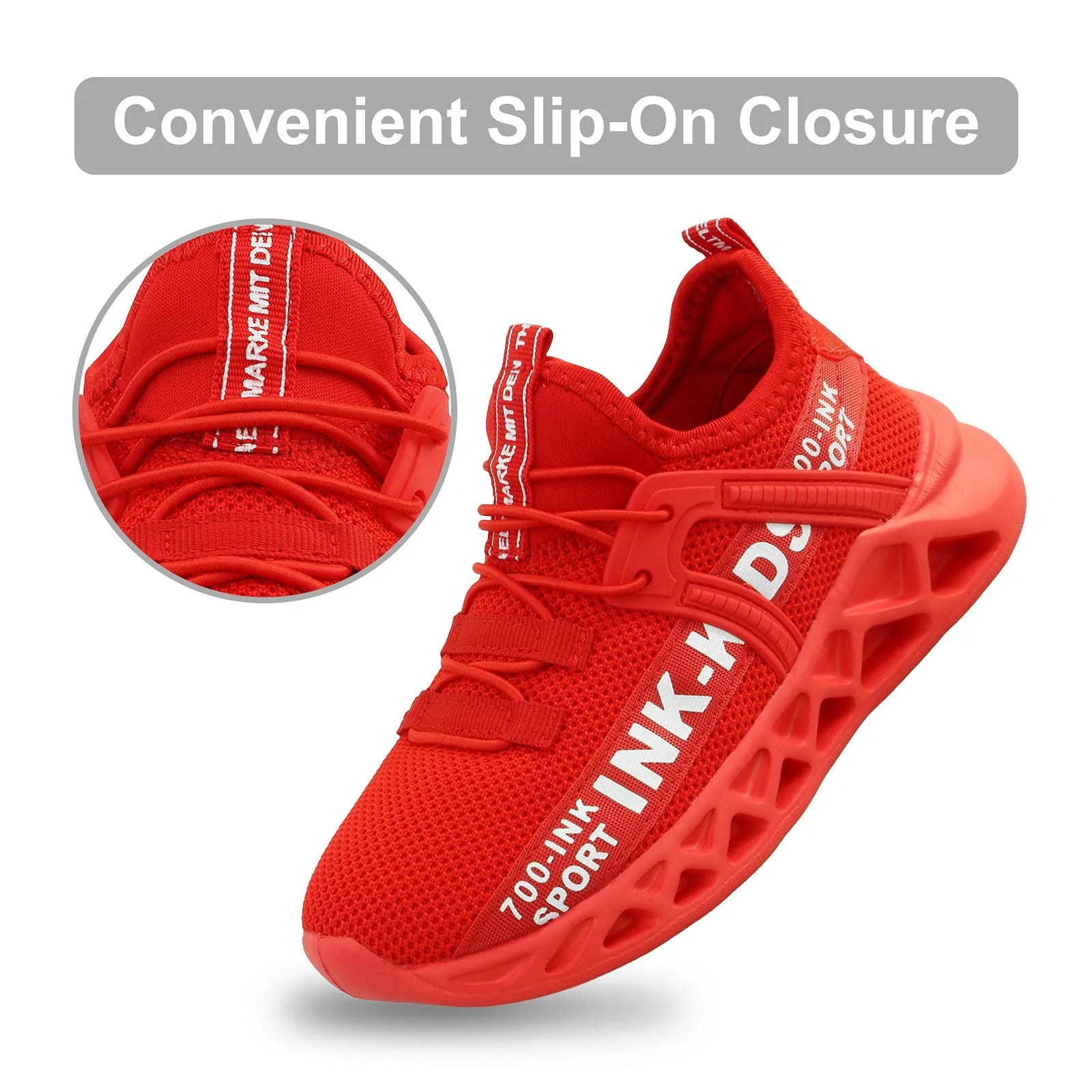 Детская спортивная обувь Unisex Детские сверхлегкие дышащие кроссовки на липучках для мальчиков Кроссовки для бега для девочек Розовый, фото №5