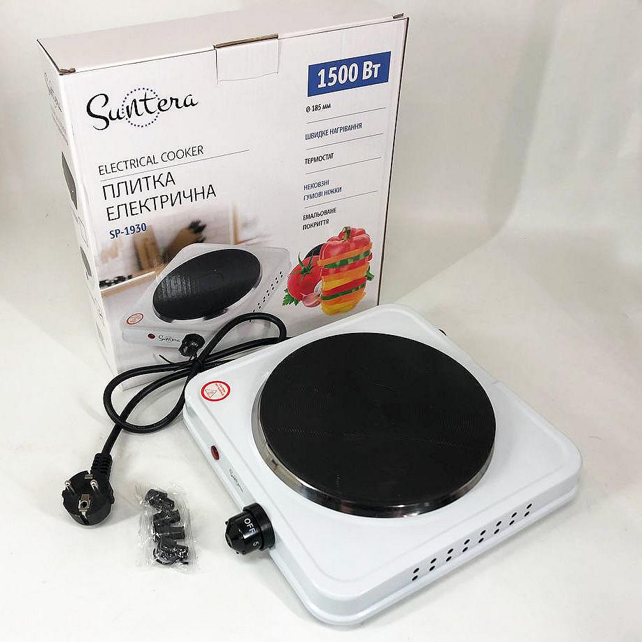 Плита электрическая Suntera SP-1930, электроплита 1 комфорка кухонна Цвет белый ws31978, фото №2