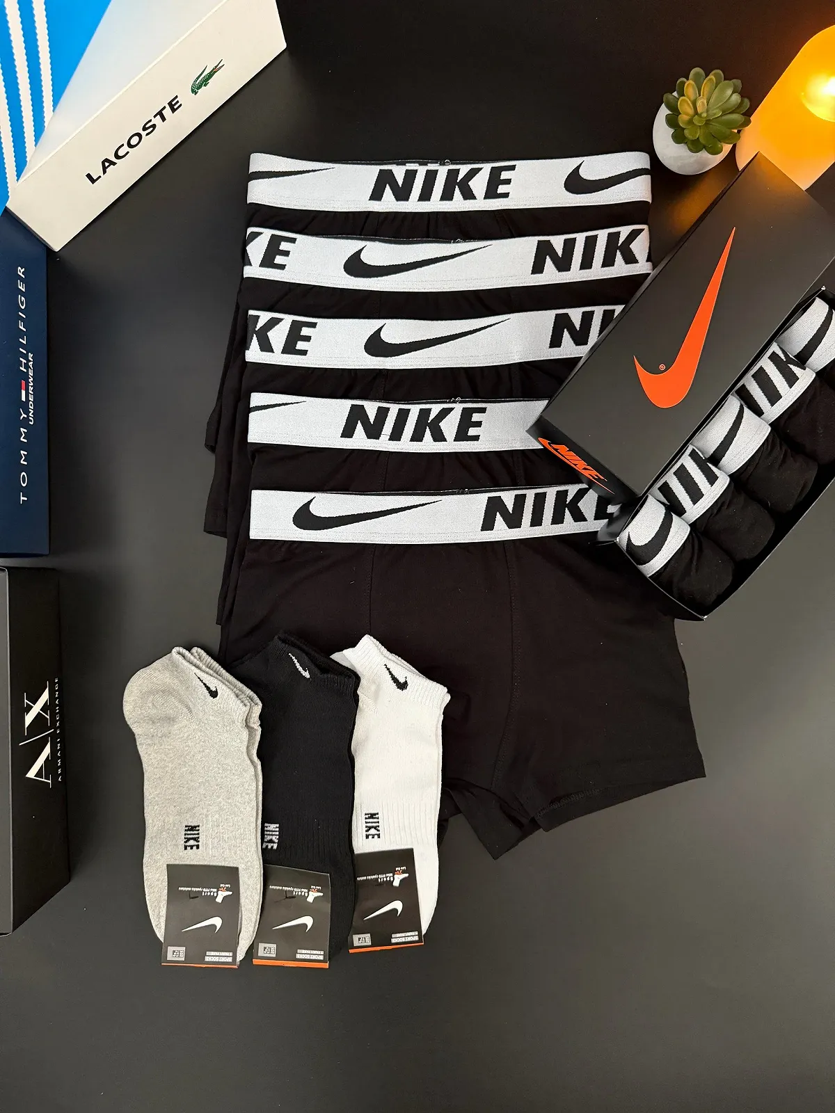 Чоловічі труси боксери Nike чорні Найк, фото №6